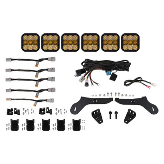 Diode Dynamics® - Grille Mounted CrossLink Pro 6-Pod 540W Combo Beam Yellow LED Light Bar Kit