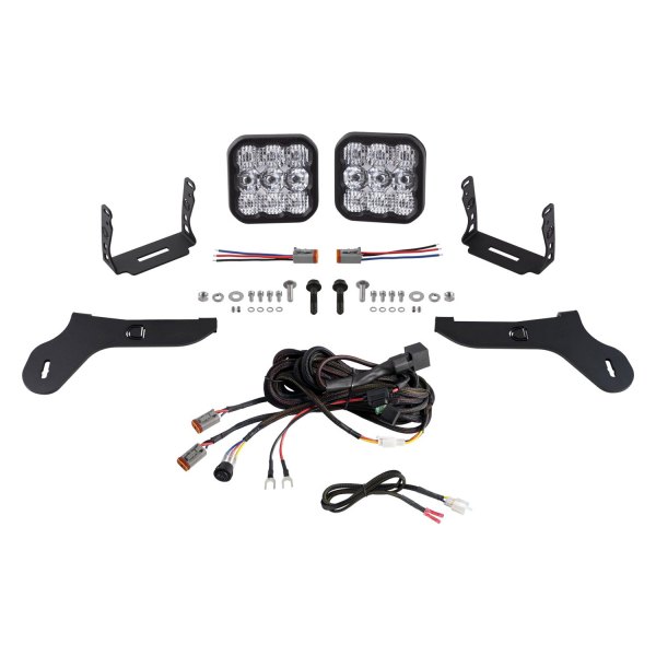Diode Dynamics® - Front Bumper Stage Series 5 Sport 5" 2x40W Square Combo Beam LED Light Kit