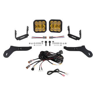 Diode Dynamics® - Front Bumper Stage Series 5 Sport 5" 2x40W Square Combo Beam Yellow LED Light Kit