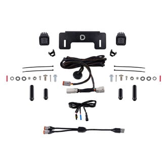 Diode Dynamics® - Rear Bumper Stage Series C1 Sport 2" 2x12.8W Square Flood Beam LED Light Kit, With Red Backlight