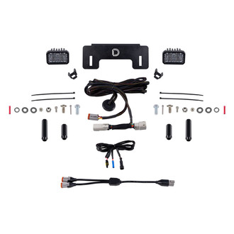 Diode Dynamics® - Rear Bumper Stage Series C2 Sport 2" 2x7.7W Rectangular Flood Beam LED Light Kit, With Red Backlight