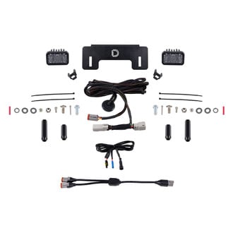 Diode Dynamics® - Rear Bumper Stage Series C2 Pro 2" 2x25.6W Square Flood Beam LED Light Kit, With Red Backlight