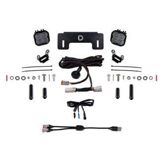 Diode Dynamics® - Rear Bumper Stage Series 3 Sport 3" 2x14.5W Square Flood Beam LED Light Kit, With Red Backlight