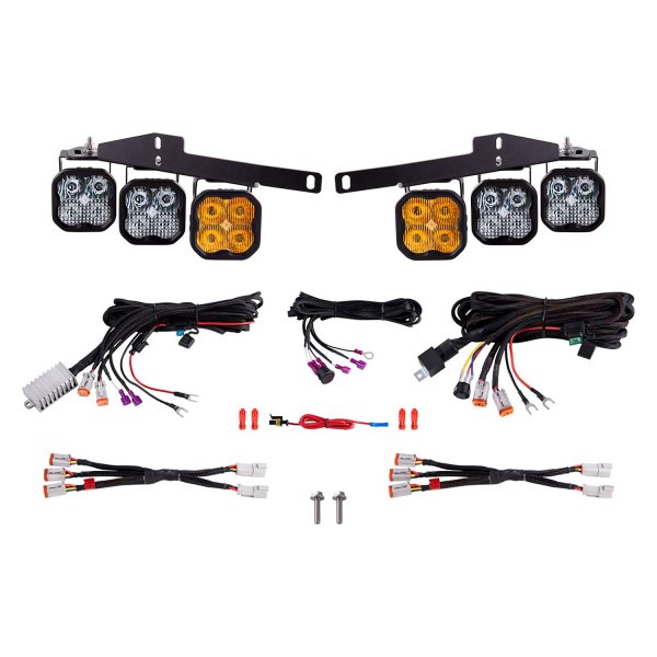 Diode Dynamics® - Fog Light Location Stage Max Series 3" 6x38.5W Square Fog/Combo Beam Yellow LED Light Kit