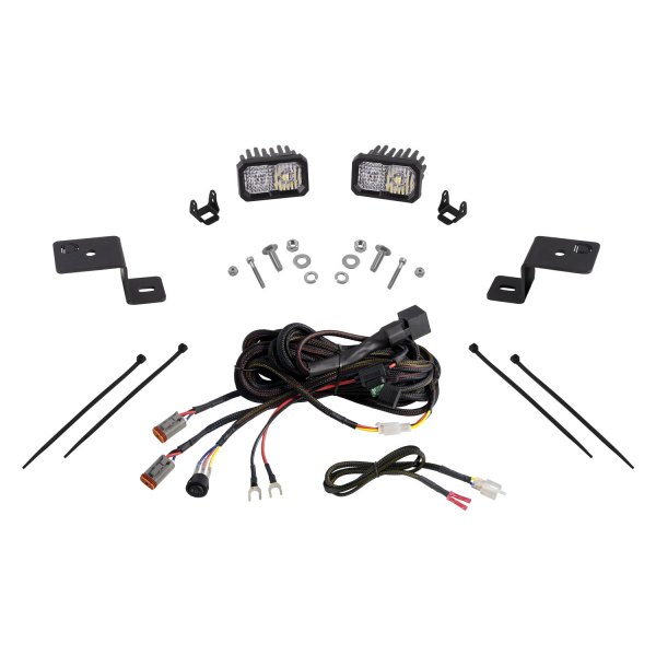 Diode Dynamics® - Hood Ditch Stage Series C2 Sport 3" 2x7.7W Square Combo Beam LED Light Kit