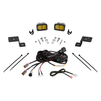Diode Dynamics® - Hood Ditch Stage Series C2 Sport 3" 2x7.7W Square Combo Beam Yellow LED Light Kit