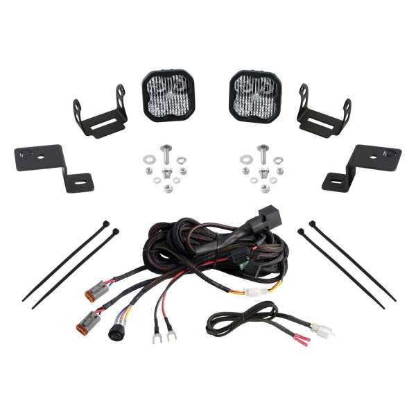 Diode Dynamics® - Hood Ditch Stage Sport Series 3" 2x14.5W Square Combo Beam LED Light Kit