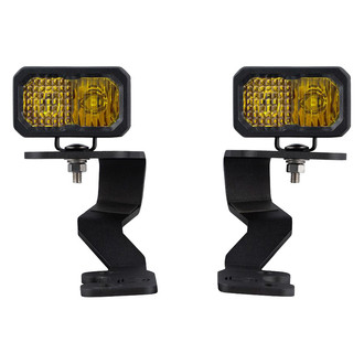 Diode Dynamics® - Hood Ditch Stage Series C2 Pro 3.3" 2x25.6W Square Combo Beam Yellow LED Light Kit