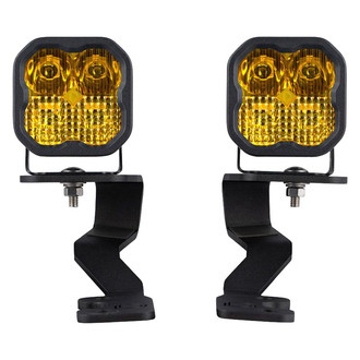 Diode Dynamics® - Hood Ditch Stage Pro Series 3" 2x36W Square Combo Beam Yellow LED Light Kit