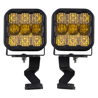 Diode Dynamics® - Hood Ditch Stage Series 5 Sport 5" 2x40W Square Combo Beam Yellow LED Light Kit