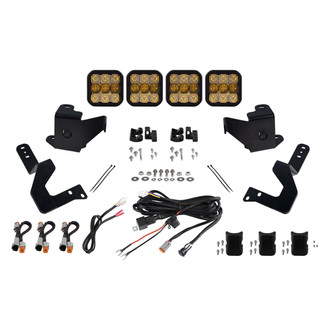 Diode Dynamics® - Grille Mounted CrossLink Sport 4-Pod 160W Combo Beam Yellow LED Light Bar Kit