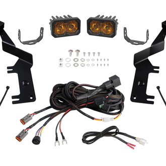 Diode Dynamics® - Hood Ditch Stage Series C2 Sport 3.3" 2x7.7W Rectangular Combo Beam Yellow LED Light Kit