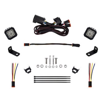 Diode Dynamics® - Rear Bumper Mounted Stage Series C1 Sport 2" 12.8W Square Fog Beam LED Light Kit, With Red Backlight