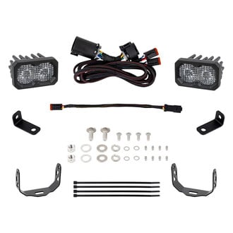 Diode Dynamics® - Rear Bumper Stage Series C2 Pro 3.3" 2x25.6W Rectangular Fog Beam LED Light Kit
