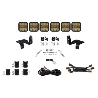 Diode Dynamics® - Grille Mounted CrossLink Pro 6-Pod 37.5" 540W Combo Beam Yellow LED Light Bar Kit