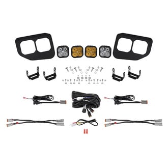 Diode Dynamics® - Fog Light Location Mounted Stage Series 3 Max 3" 4x38.5W Square Fog/Combo Beam Yellow LED Light Kit