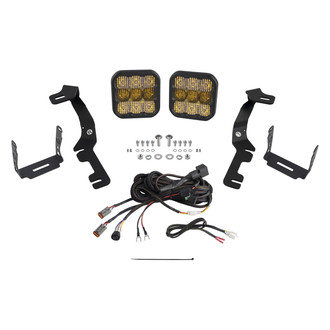 Diode Dynamics® - Hood Ditch Stage Series 5 Sport 5" 2x40W Square Combo Beam Yellow LED Light Kit