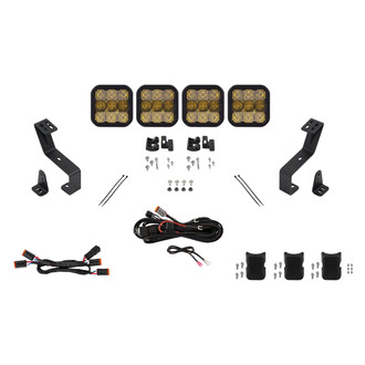 Diode Dynamics® - Grille Mounted CrossLink Pro 4-Pod 360W Combo Beam Yellow LED Light Bar Kit
