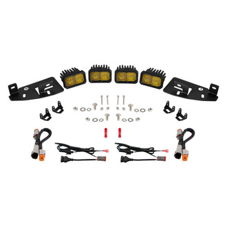 Diode Dynamics® - Fog Light Location Stage Series C2 Sport 3.3" 4x7.7W Rectangular Fog Beam Yellow LED Light Kit