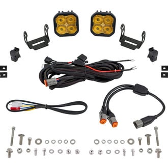 Diode Dynamics® - Roll Bar Stage Series 3 Pro 3" 2x36W Square Fog Beam Yellow LED Light Kit