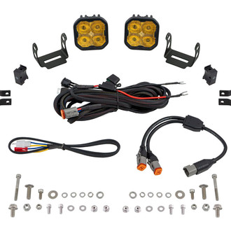 Diode Dynamics® - Roll Bar Stage Series 3 Sport 3" 2x14.5W Square Fog Beam Yellow LED Light Kit