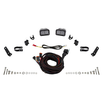 Diode Dynamics® - Roll Bar Reverse Stage Series C2 Sport 3.3" 2x7.7W Square Flood Beam LED Light Kit, With Red Backlight