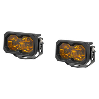 Diode Dynamics® - C2 Sport Standard Series 2" 2x7.7W Spot Beam Yellow LED Lights, with Amber Backlight