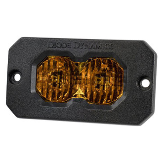 Diode Dynamics® - C2 Pro Series Flush Mount 2" 25.6W Combo Beam Yellow LED Light, with Amber Backlight