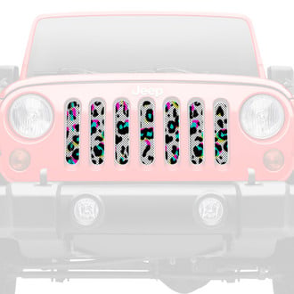 Dirty Acres® - 1-Pc 90's Leopard Print Style Perforated Main Grille