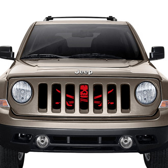 Dirty Acres® - 1-Pc Ahoy Matey Pirate Flag Style Dark Red Perforated Main Grille