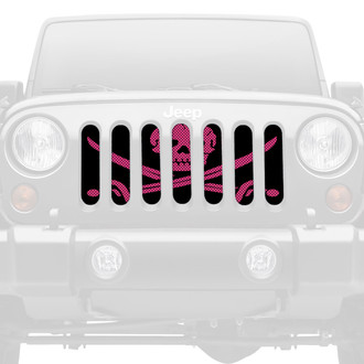 Dirty Acres® - 1-Pc Ahoy Matey Pirate Flag Style Hot Pink Perforated Main Grille