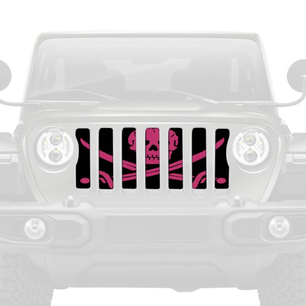 Dirty Acres® - 1-Pc Ahoy Matey Pirate Flag Style Hot Pink Perforated Main Grille