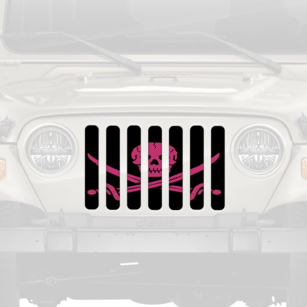 Dirty Acres® - 1-Pc Ahoy Matey Pirate Flag Style Hot Pink Perforated Main Grille