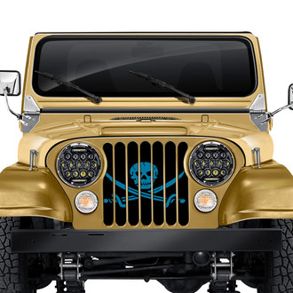 Dirty Acres® - 1-Pc Ahoy Matey Pirate Flag Style Oasis Blue Perforated Main Grille