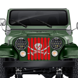 Dirty Acres® - 1-Pc Ahoy Matey Pirate Flag Style Red Perforated Main Grille