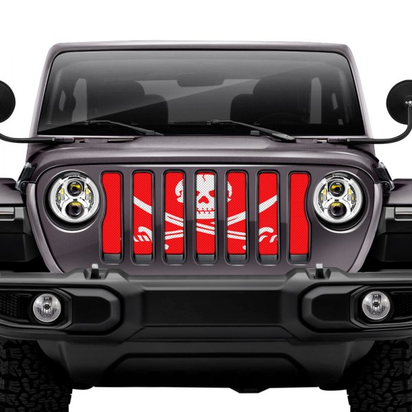 Dirty Acres® - 1-Pc Ahoy Matey Pirate Flag Style Red Perforated Main Grille
