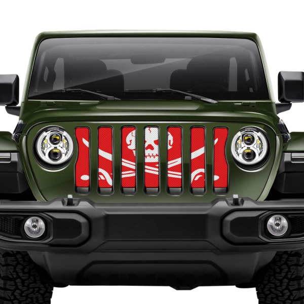 Dirty Acres® - 1-Pc Ahoy Matey Pirate Flag Style Red Perforated Main Grille