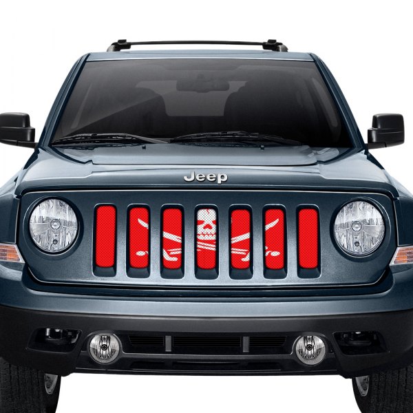 Dirty Acres® - 1-Pc Ahoy Matey Pirate Flag Style Red Perforated Main Grille