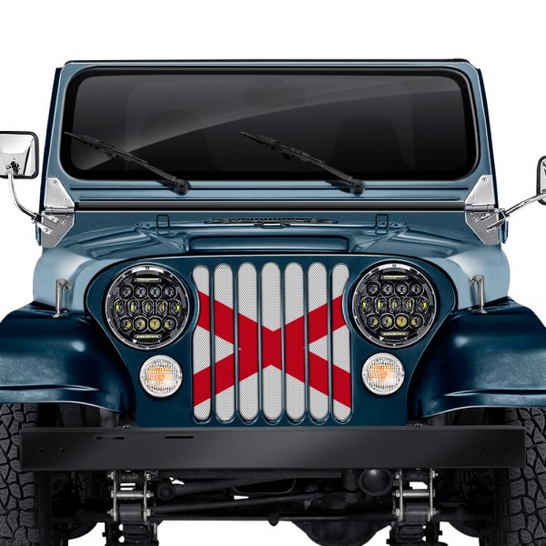 Dirty Acres® - 1-Pc Alabama Standard State Flag Style Perforated Main Grille
