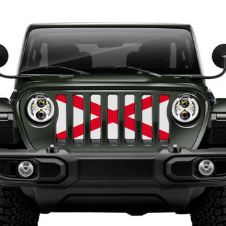 Dirty Acres® - 1-Pc Alabama Standard State Flag Style Perforated Main Grille