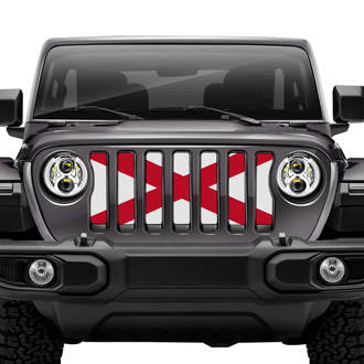 Dirty Acres® - 1-Pc Alabama Standard State Flag Style Perforated Main Grille