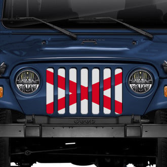 Dirty Acres® - 1-Pc Alabama Standard State Flag Style Perforated Main Grille