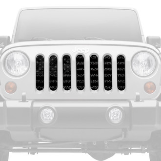 Dirty Acres® - 1-Pc American Flag Style Dark Gray and Black Leopard Print Perforated Main Grille