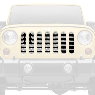 Dirty Acres® - 1-Pc Black/White AMMO Flag Bullets Style Perforated Main Grille