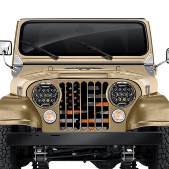 Dirty Acres® - 1-Pc American Orange Camo Flag Style Perforated Main Grille