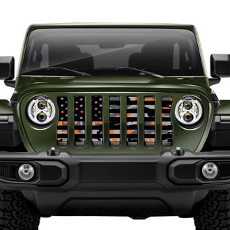 Dirty Acres® - 1-Pc American Orange Camo Flag Style Perforated Main Grille