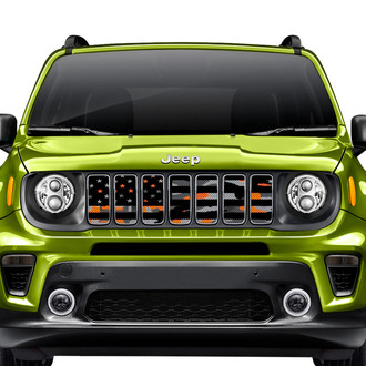Dirty Acres® - 1-Pc American Orange Camo Flag Style Perforated Main Grille