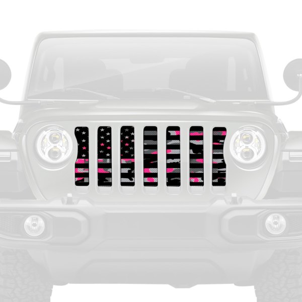 Dirty Acres® - 1-Pc American Pink Camo Style Perforated Main Grille