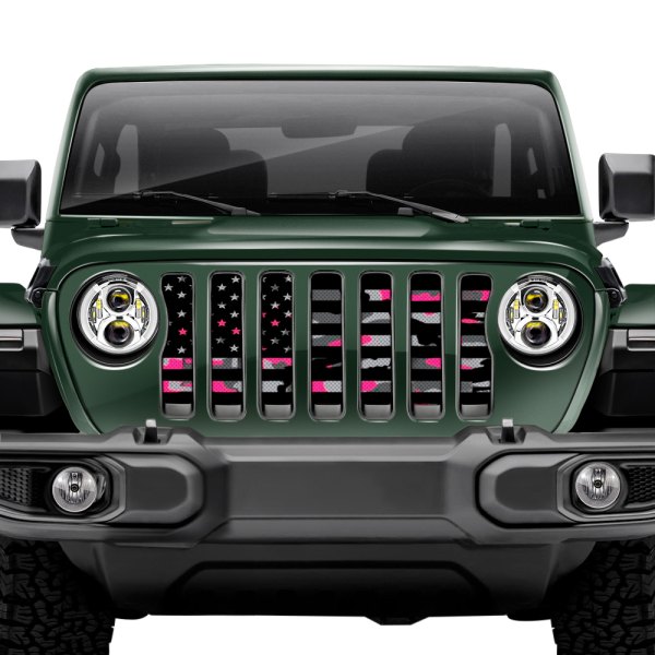 Dirty Acres® - 1-Pc American Pink Camo Style Perforated Main Grille