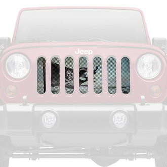 Dirty Acres® - 1-Pc Black Pirate Flag Style Perforated Main Grille